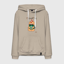 Мужская толстовка-худи Капибара и кофе: сейчастье