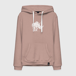 Мужская толстовка-худи Белый носорог стоит