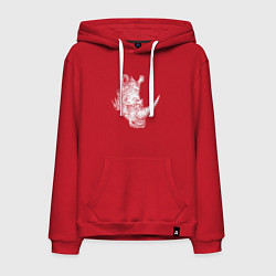 Мужская толстовка-худи Голова носорога белого