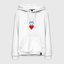 Мужская толстовка-худи Сердечки триколор