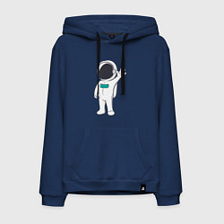 Толстовка-худи хлопковая мужская Привет от космонавта, цвет: тёмно-синий