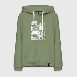 Мужская толстовка-худи Еда сон гонка