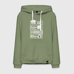 Мужская толстовка-худи Еда сон тхэквондо