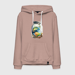 Мужская толстовка-худи Мир в банке - Земля