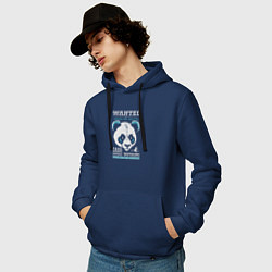 Толстовка-худи хлопковая мужская Панда в розыске, цвет: тёмно-синий — фото 2