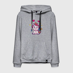 Мужская толстовка-худи Единорог в наушниках