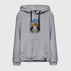 Толстовка-худи хлопковая мужская Скандинавская богиня Хель, цвет: меланж