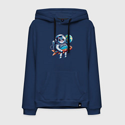 Мужская толстовка-худи Котик космонавт с рыбой - нейросеть