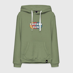 Толстовка-худи хлопковая мужская Chicken gun круги, цвет: авокадо