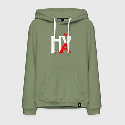 Толстовка-худи хлопковая мужская Нецензурная шифровка, цвет: авокадо