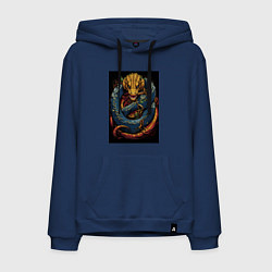 Мужская толстовка-худи Муай тай синий дракон