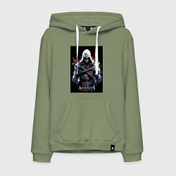 Мужская толстовка-худи Assassins creed огненный фон