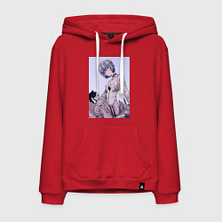 Мужская толстовка-худи Евангелион Рей Аянами кот