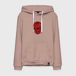 Мужская толстовка-худи Red decorative skull