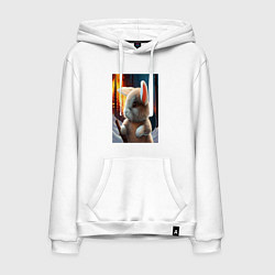 Мужская толстовка-худи Заяц в огненном лесу