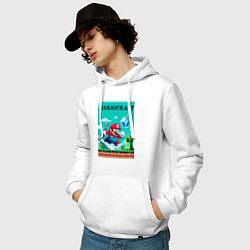 Толстовка-худи хлопковая мужская Mario and Minecraft - collaboration pixel art, цвет: белый — фото 2