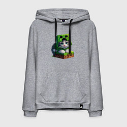 Толстовка-худи хлопковая мужская Kitten creeper collaboration - ai art, цвет: меланж
