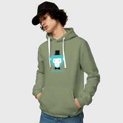 Толстовка-худи хлопковая мужская Cool monkey, цвет: авокадо — фото 2