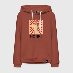 Толстовка-худи хлопковая мужская Гусь honk, цвет: кирпичный