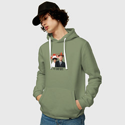 Толстовка-худи хлопковая мужская Pet Shop Boys - synthpop from england, цвет: авокадо — фото 2