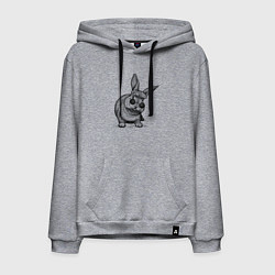 Мужская толстовка-худи Зайчик в шапке и очках
