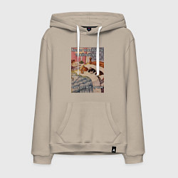 Мужская толстовка-худи Спящие котики и труд мем