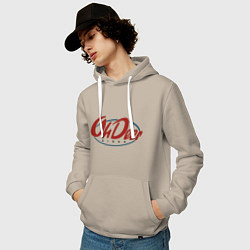 Толстовка-худи хлопковая мужская Закусочная DeerDiner, цвет: миндальный — фото 2