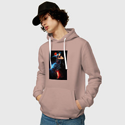 Толстовка-худи хлопковая мужская Баскетбол Куроко Дайки Аоминэ, цвет: пыльно-розовый — фото 2