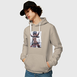 Толстовка-худи хлопковая мужская Убей или умри арт, цвет: миндальный — фото 2