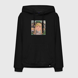 Толстовка-худи хлопковая мужская Эйкити Онидзука преподаватель, цвет: черный