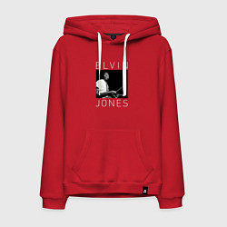 Толстовка-худи хлопковая мужская Elvin Jones jazz legend, цвет: красный