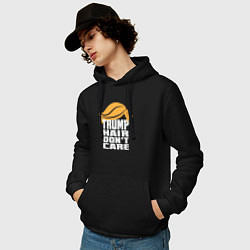 Толстовка-худи хлопковая мужская Trump hair dont care, цвет: черный — фото 2