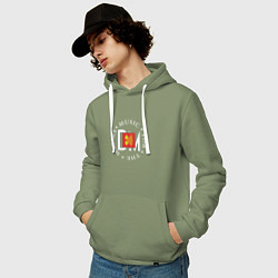 Толстовка-худи хлопковая мужская Depeche Mode - Music for the masses logos, цвет: авокадо — фото 2