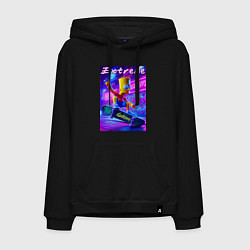 Толстовка-худи хлопковая мужская Bart Simpson on a skateboard - extreme ai art, цвет: черный