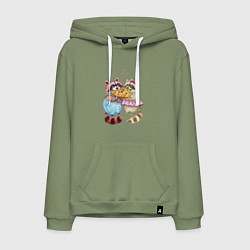 Мужская толстовка-худи Пицца и енотики