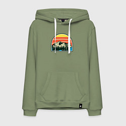 Мужская толстовка-худи Медведь и горы