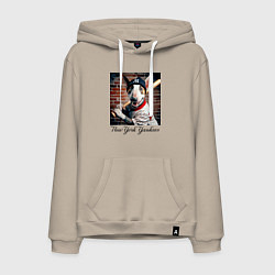 Мужская толстовка-худи Bull terrier - New York yankees baseball team