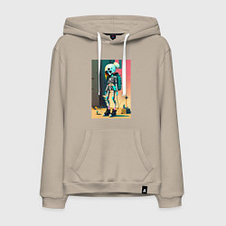 Мужская толстовка-худи Cyber skeleton from future - ai art fantasy