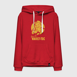 Толстовка-худи хлопковая мужская Vault boy like print, цвет: красный