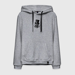 Мужская толстовка-худи Гравюра череп в цилиндре