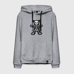 Толстовка-худи хлопковая мужская Skeletor bear, цвет: меланж