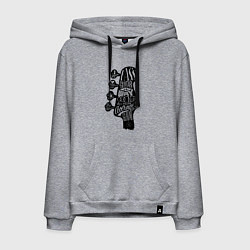 Мужская толстовка-худи Bass guitar neck with titles