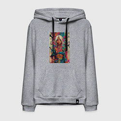 Мужская толстовка-худи Белокурая индейская девушка в японском кимоно - жи