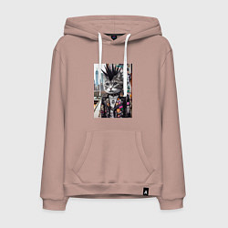 Мужская толстовка-худи Нью-Йоркский панк музыкант - нейросеть