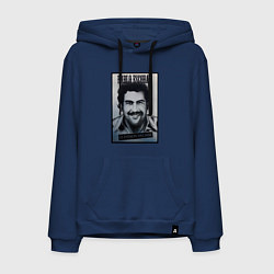 Толстовка-худи хлопковая мужская Escobar draw portrait, цвет: тёмно-синий