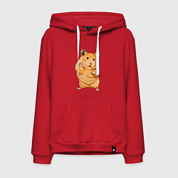 Мужская толстовка-худи Милый хомяк машет лапкой