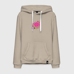 Мужская толстовка-худи Орнамент из разноцветных цветов