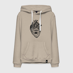 Мужская толстовка-худи Мёртвое сердце с черепом