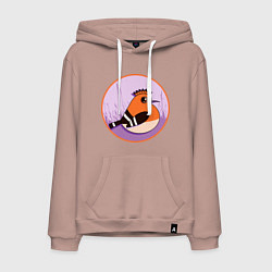 Мужская толстовка-худи Птица Удод с ирокезом