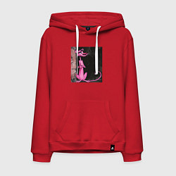 Толстовка-худи хлопковая мужская Розовая пантера у стены, цвет: красный